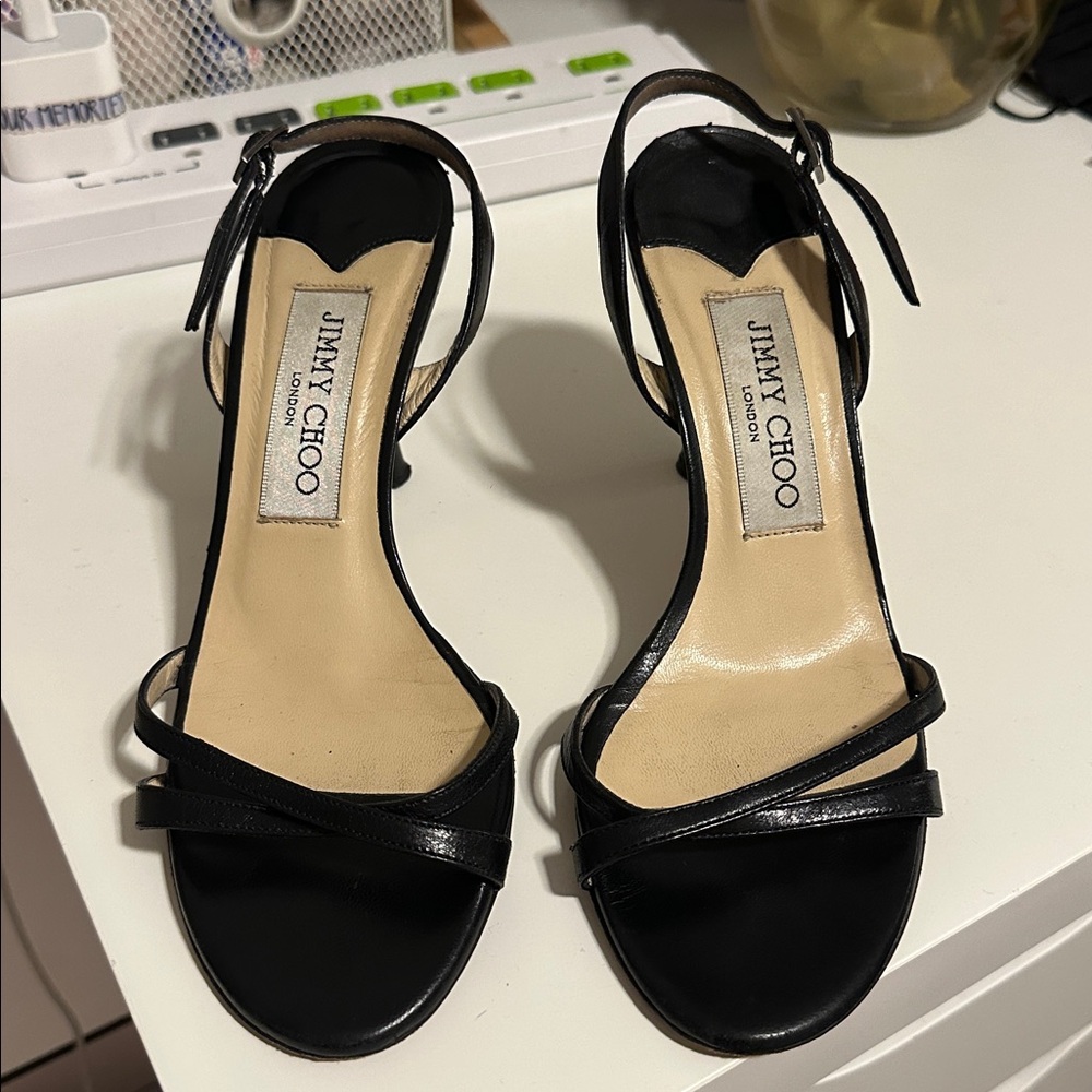 Jimmy Choo Black Strappy Heels